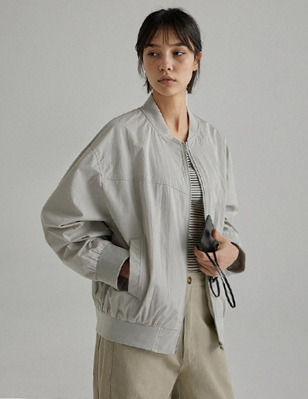 [RR]リオソフトシボリブルゾン_アッシュグレー