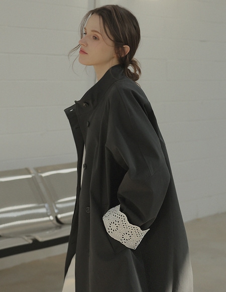 🌈[RR]ルネ レース カフス ハーフジャケット_black