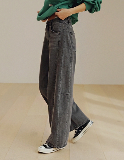 🌈[RR]576 ダーツスリットパンツ_gray