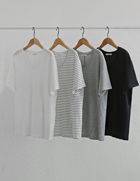 [RR]ローカット ユネック コイン半袖トップス