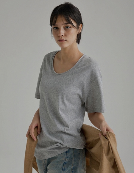 [RR]ローカット ユネック コイン半袖トップス