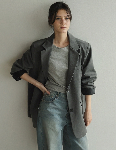 【RR】モイデン ツーボタン ベーシックジャケット（グレー）