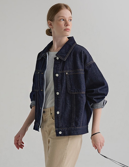 🌈[RR]ティユー ツートーン 生地デニムジャケット