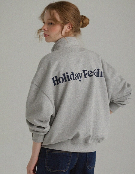 【RR】ホリデー タイポ ジップアップ（メランジグレー）