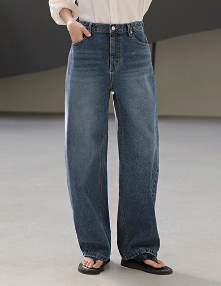 【RR】660 バレルレッグジーンズ（ミッドブルー）