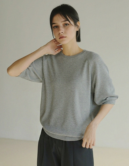 ロバーミニワッフルナグランニットトップ