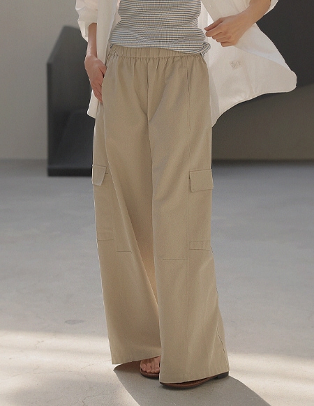 [RR]フラップポケット ワイドバンディングパンツ