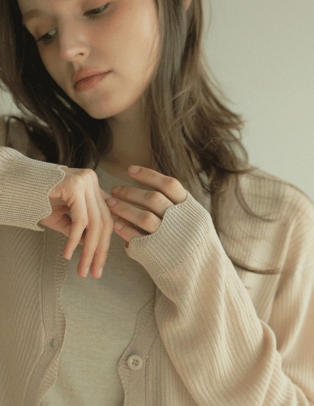 モダーウェーブ エッジ ガーター編み カーディガン