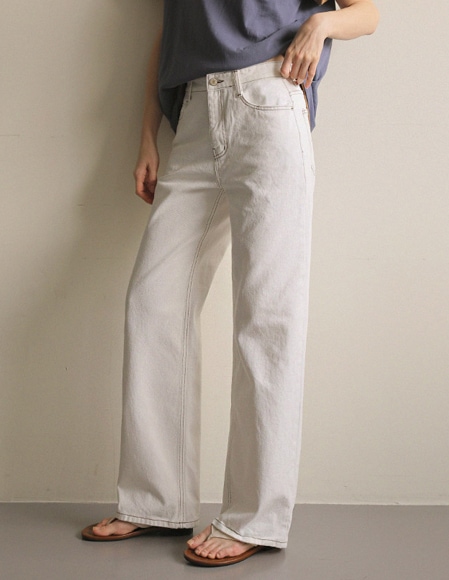 【送料無料】🌈[RR] 544 ホワイト セミワイドパンツ