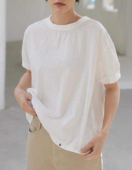 [RR]織り柄のツートンカラーブラウス