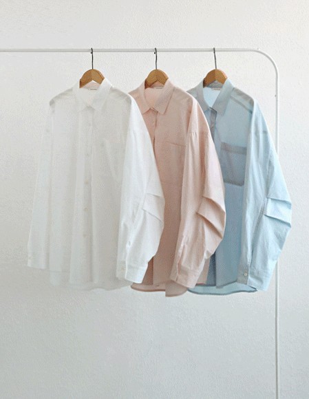 【送料無料】🌈[RR] ウェンディ コットン 袖ピンタックシャツ