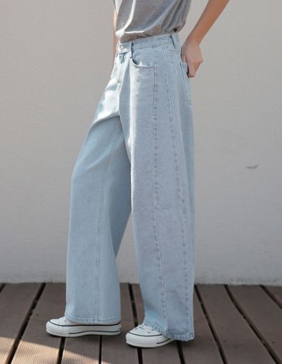 【送料無料】🌈[RR] 576 ダーツ切り替えパンツ（アイスブルー）