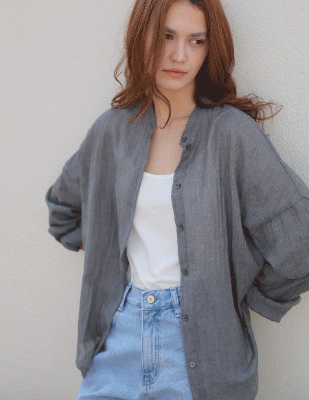 【送料無料】🌈[RR] リモ シアー チャイナ リンクルシャツ