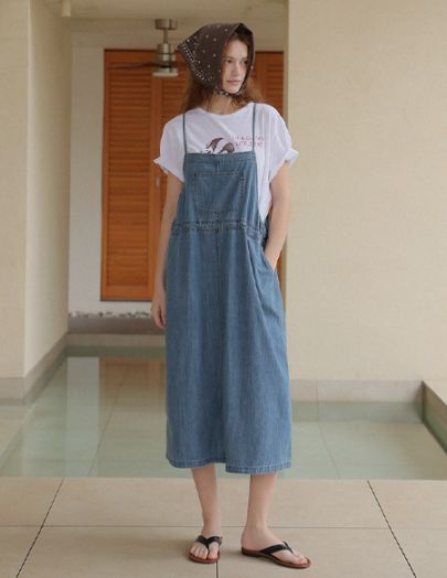 ボーディン ストリング デニムワンピース
