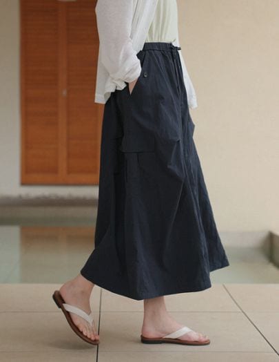 トニー・フラップポケット スリット入りゴムウエストスカート