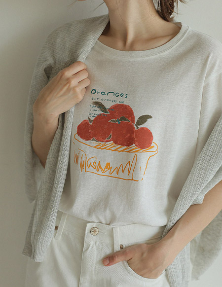 シクルオレンジの半袖Tシャツ