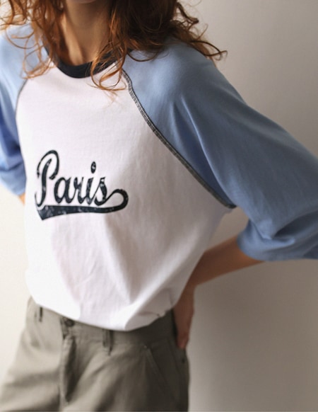 ロートンカラーのナグラン7分丈Tシャツ