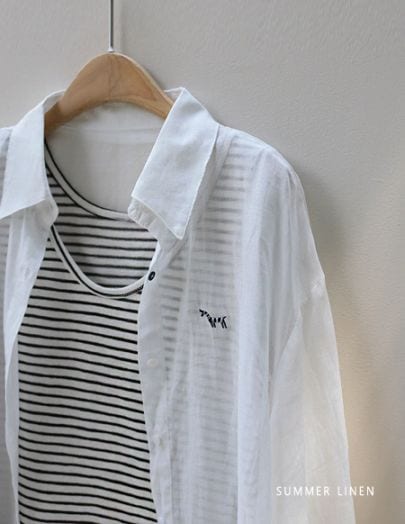 ジュニ リネン シースルーシャツ