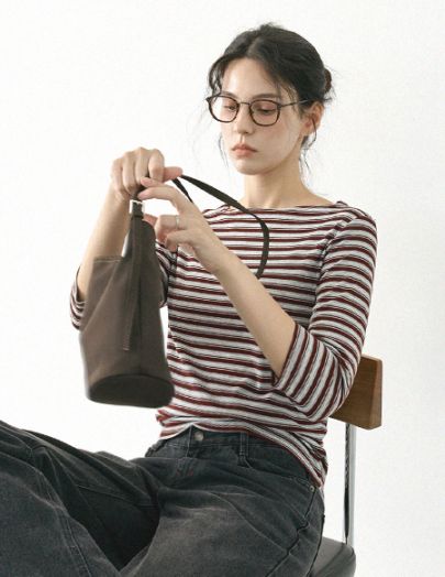 バロン ストライプ 7分袖 Tシャツ