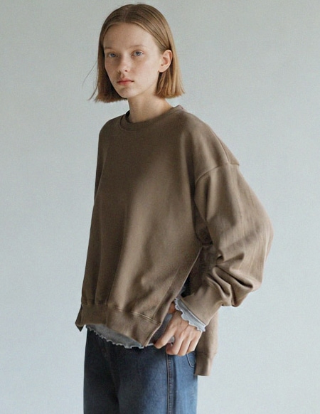 [RR]ポール・ルーズフィット スリット入り クルーネックTシャツ