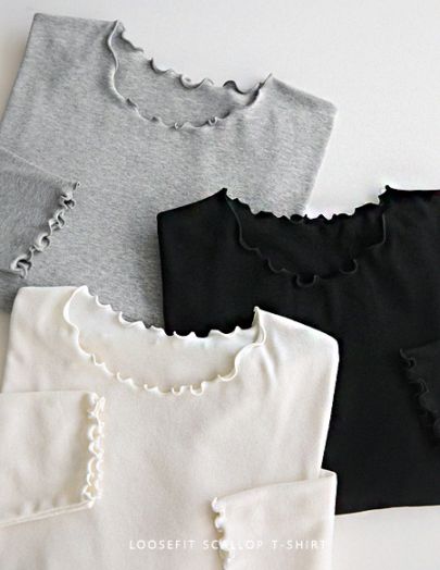 [RR] ベインルーズフィットスカラップTシャツ