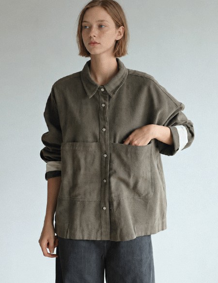 [RR] ジョインポケットピグメントソフトジャケット_Khaki Brown