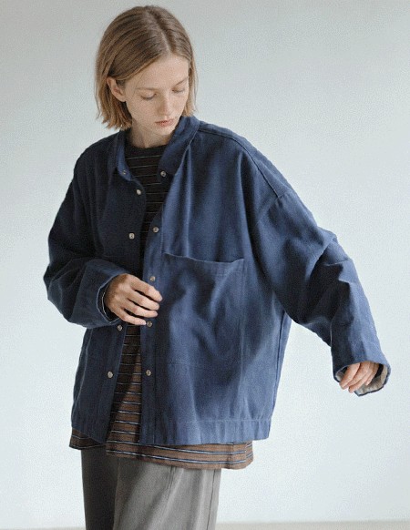 [RR] ジョインポケットピグメントソフトジャケット_Navy