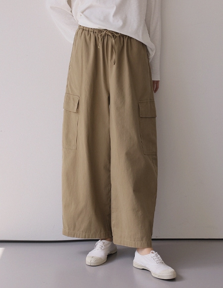 [RR] ドロポケットワイドバンディングパンツ