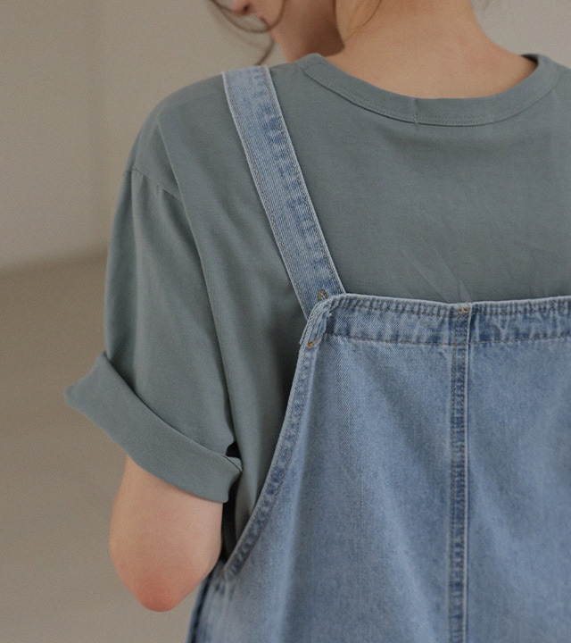 カーティデニムオーバーロールワンピース