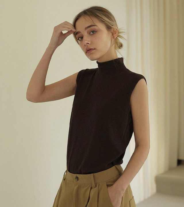 [RR]モーダルスパンモックネックノースリーブ