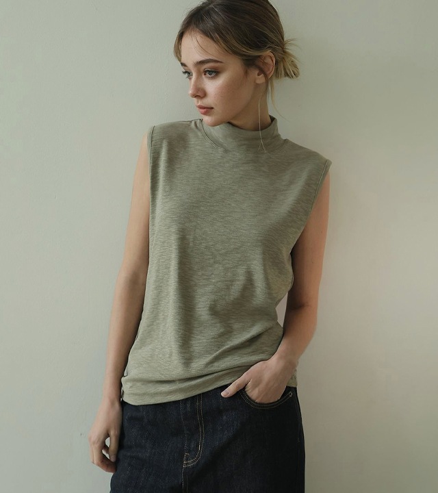 [RR]モーダルスパンモックネックノースリーブ