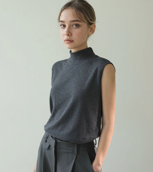 [RR]モーダルスパンモックネックノースリーブ