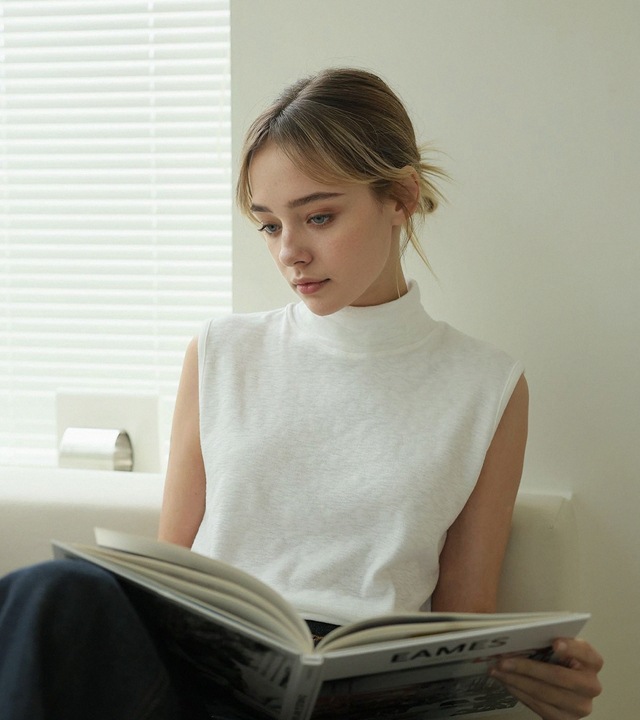 [RR]モーダルスパンモックネックノースリーブ