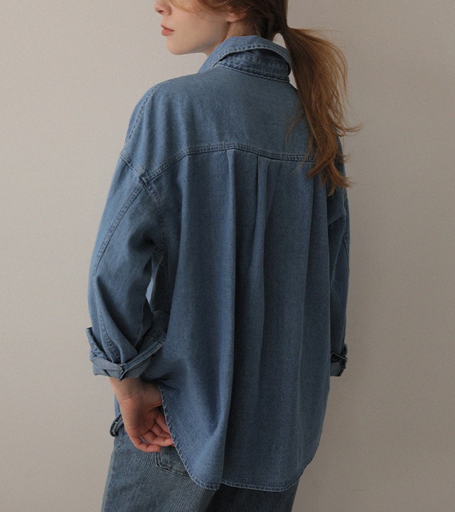 🌈[RR]エリーウォッシュデニムシャツ_ライトブルー