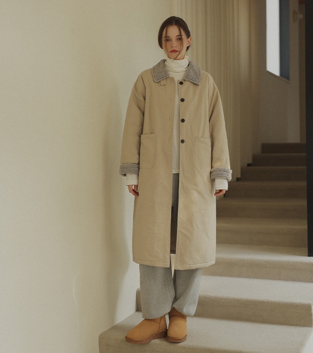 ビーゼンダブルカラーパッド入りコート