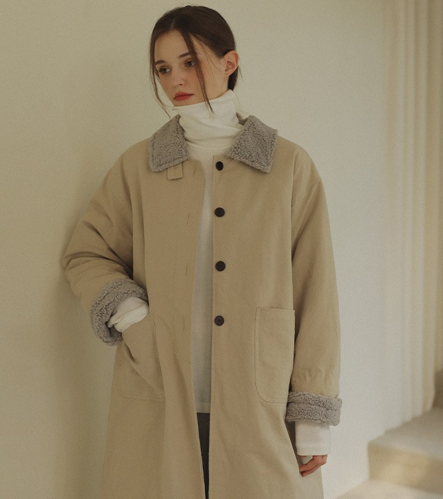 ビーゼンダブルカラーパッド入りコート