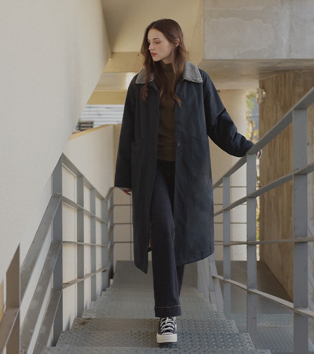 ビーゼンダブルカラーパッド入りコート