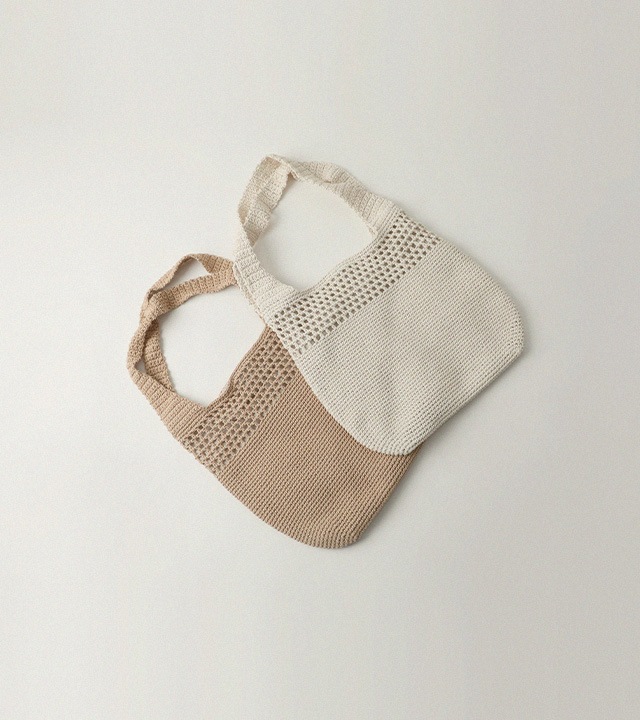 ローブショルダー編みニットバッグ