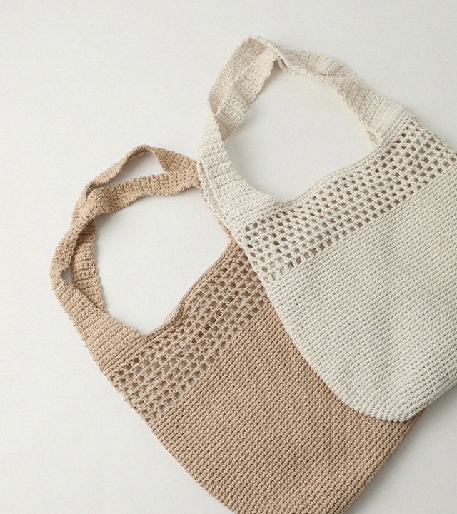 hay republic ロープ編み ショルダーバッグ HAY Grid 斜背包｜幾何格紋兩用