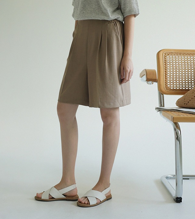 [RR]マンツレーヨンスパン4分丈ショーツ