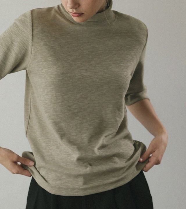 [RR]モダルスパンモックネック5部トップス