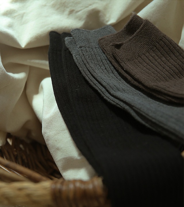 ベーシックリブロングソックス