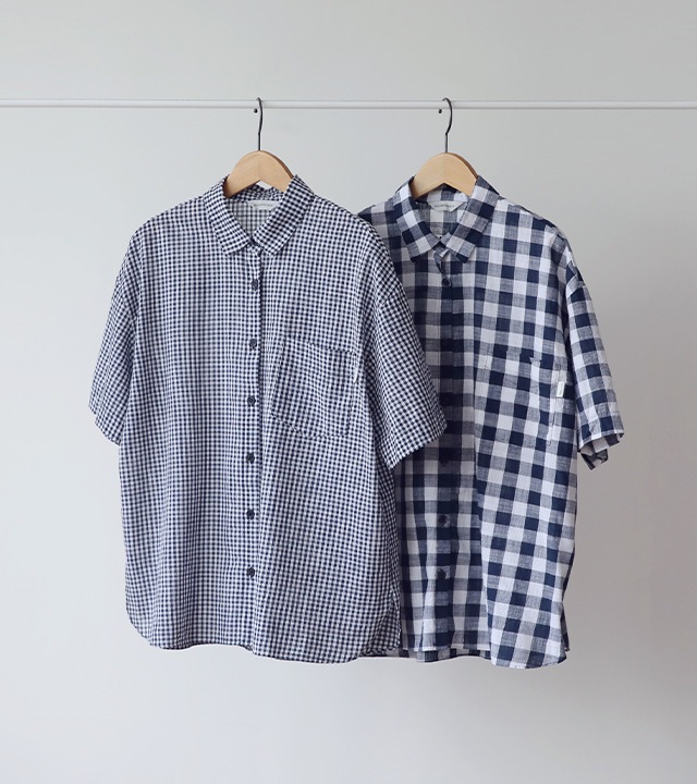🌈[RR]ロハンウォッシュドチェック半袖シャツ