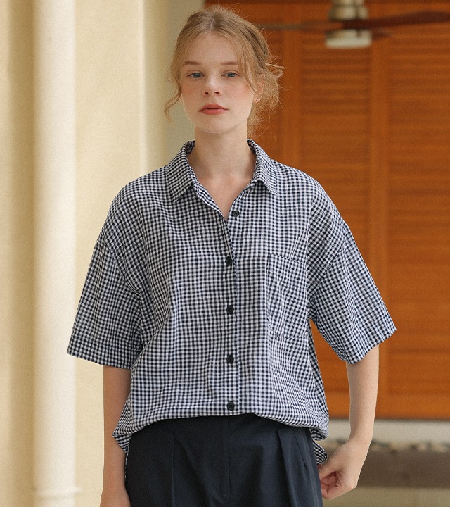 🌈[RR]ロハンウォッシュドチェック半袖シャツ