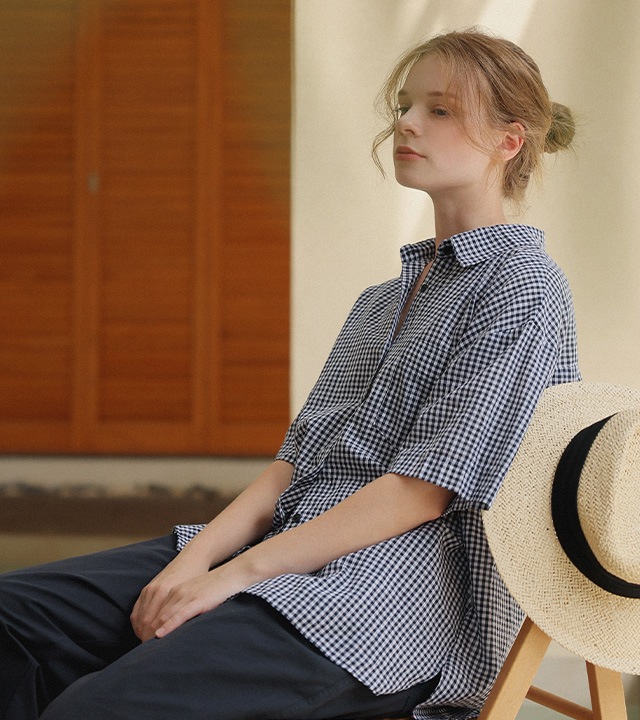 🌈[RR]ロハンウォッシュドチェック半袖シャツ