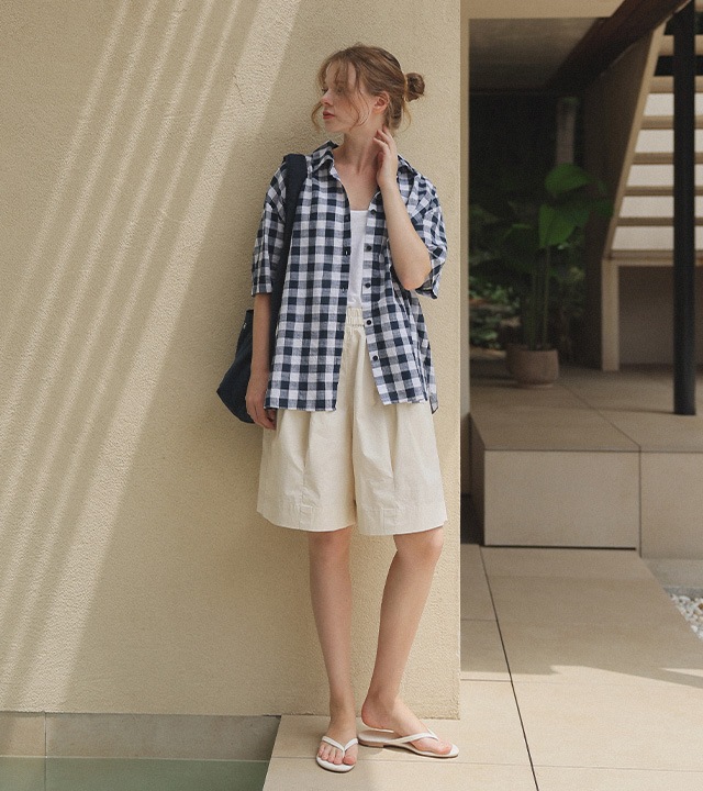 🌈[RR]ロハンウォッシュドチェック半袖シャツ