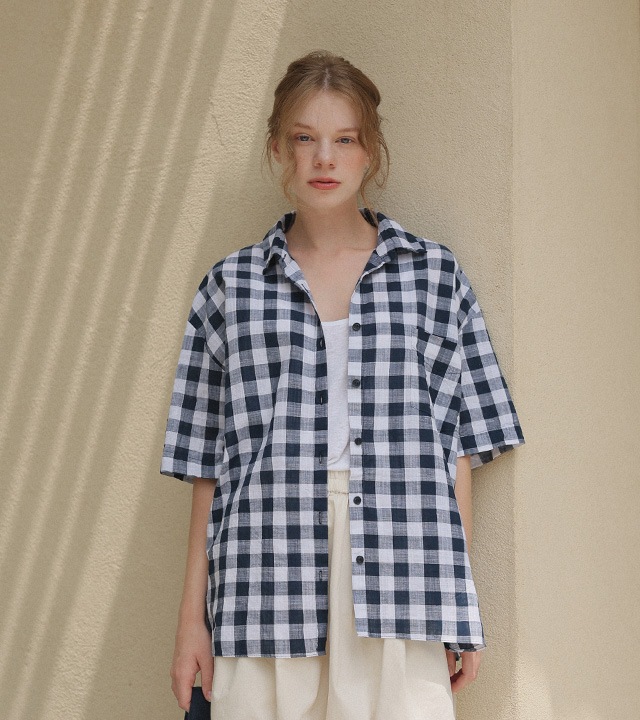 🌈[RR]ロハンウォッシュドチェック半袖シャツ