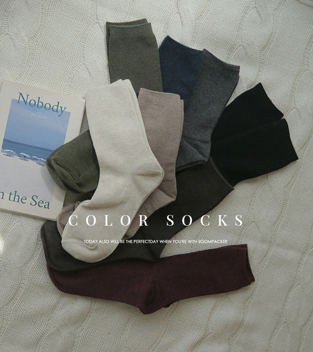 デッドベーシックコットンカラーソックス