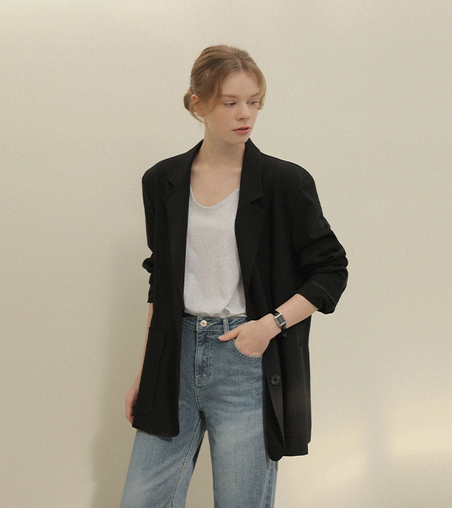 🌈[RR]プレミアムライトウールジャケット_ブラック