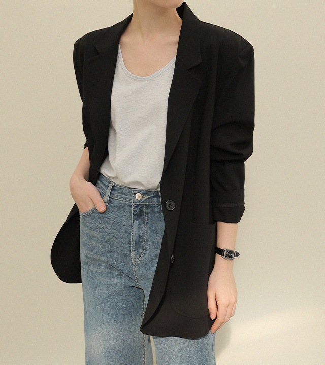 🌈[RR]プレミアムライトウールジャケット_ブラック